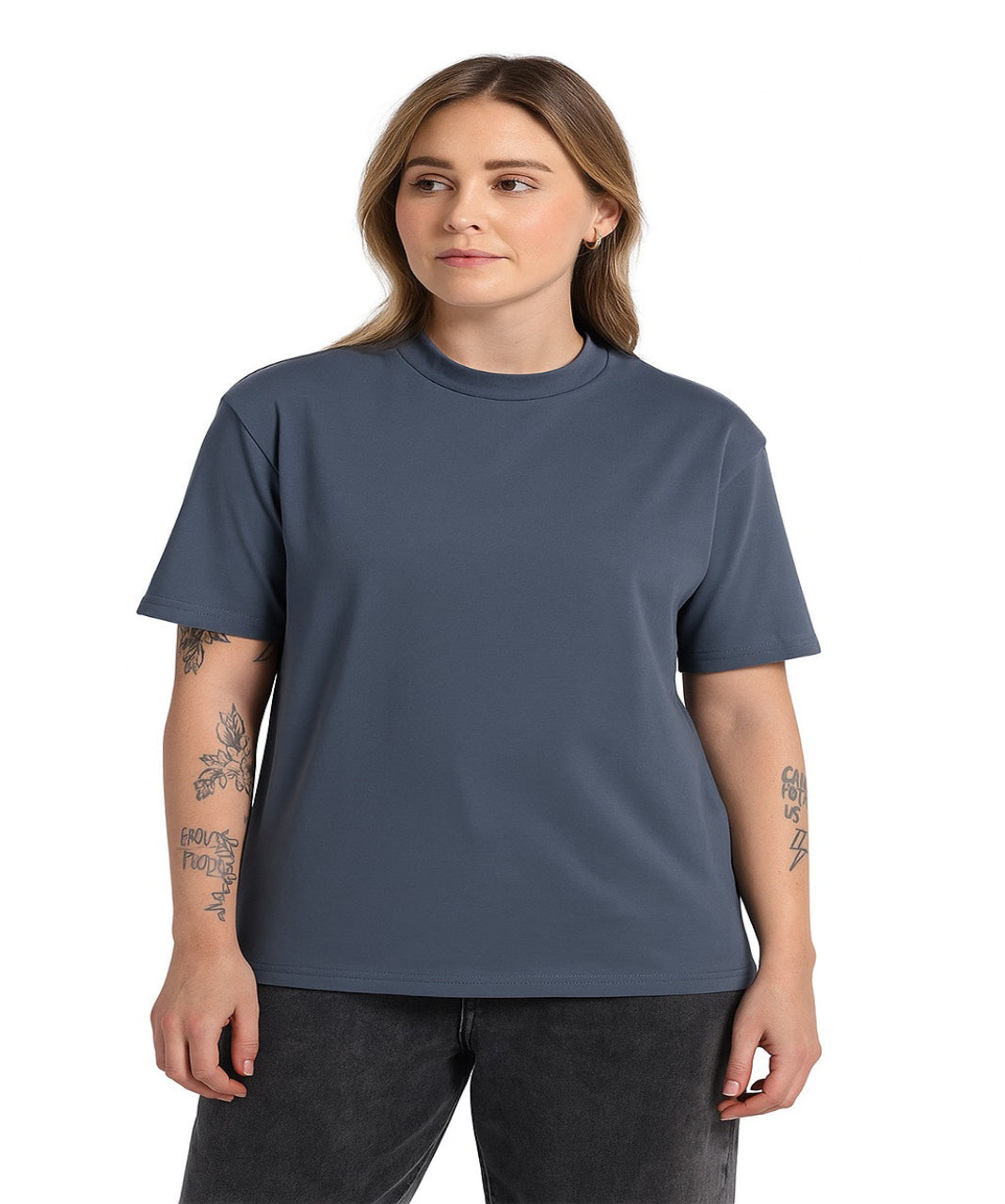 Oversized Cotton Lycra Tee Graphite