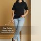 Oversized Cotton Lycra Tee Black
