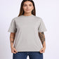 Oversized Cotton Lycra Tee Warm Gray