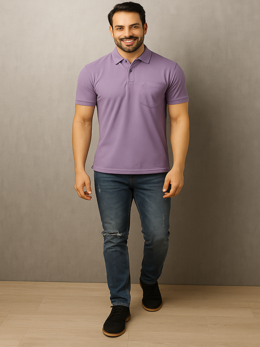 SOLID POCKET POLO REGULAR FIT