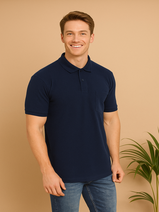 SOLID POCKET POLO REGULAR FIT
