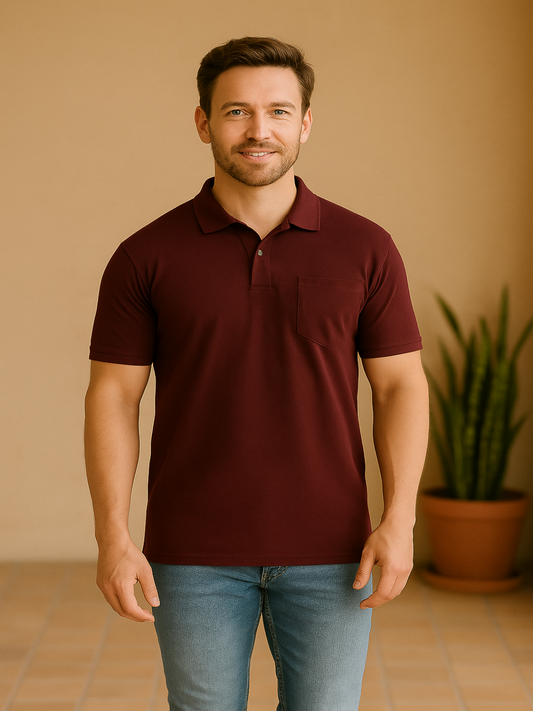 SOLID POCKET POLO REGULAR FIT