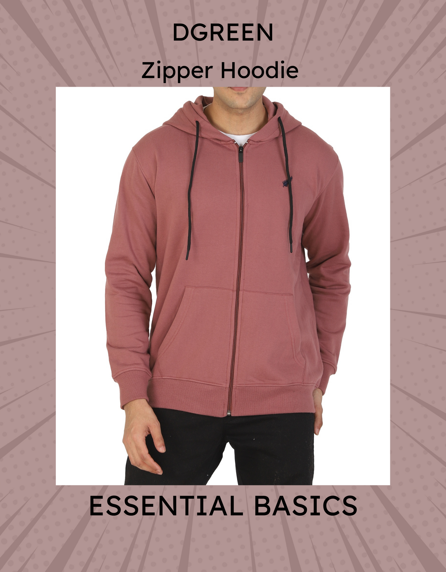 Relaxed Fit Zip-through Fleece Hoodie