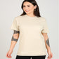 Oversized Cotton Lycra Tee Cream