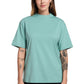 Oversized Cotton Lycra Tee Ocean Green