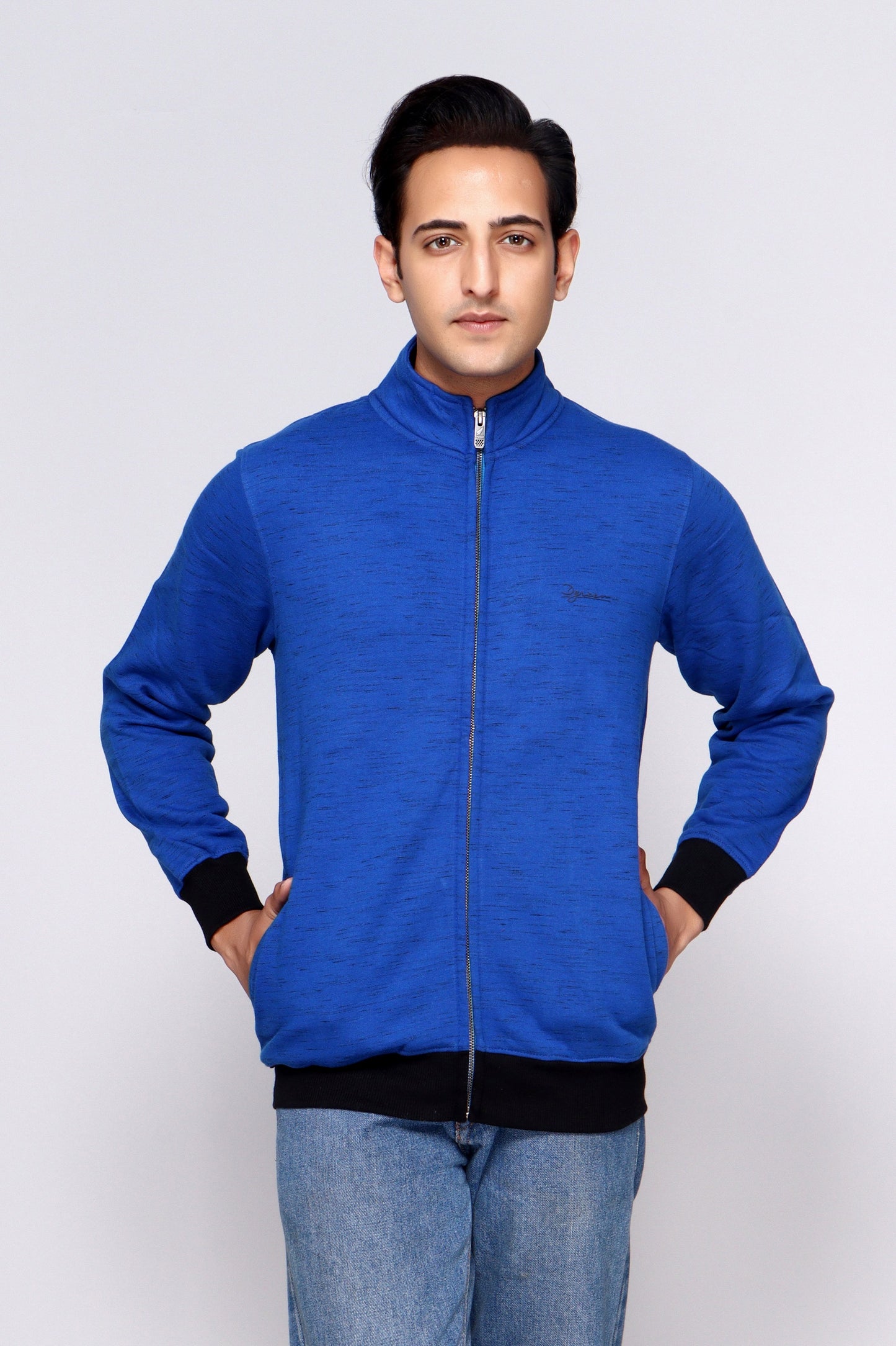 FULL ZIP STANDING COLLAR FLEECE SWEATSHIRT