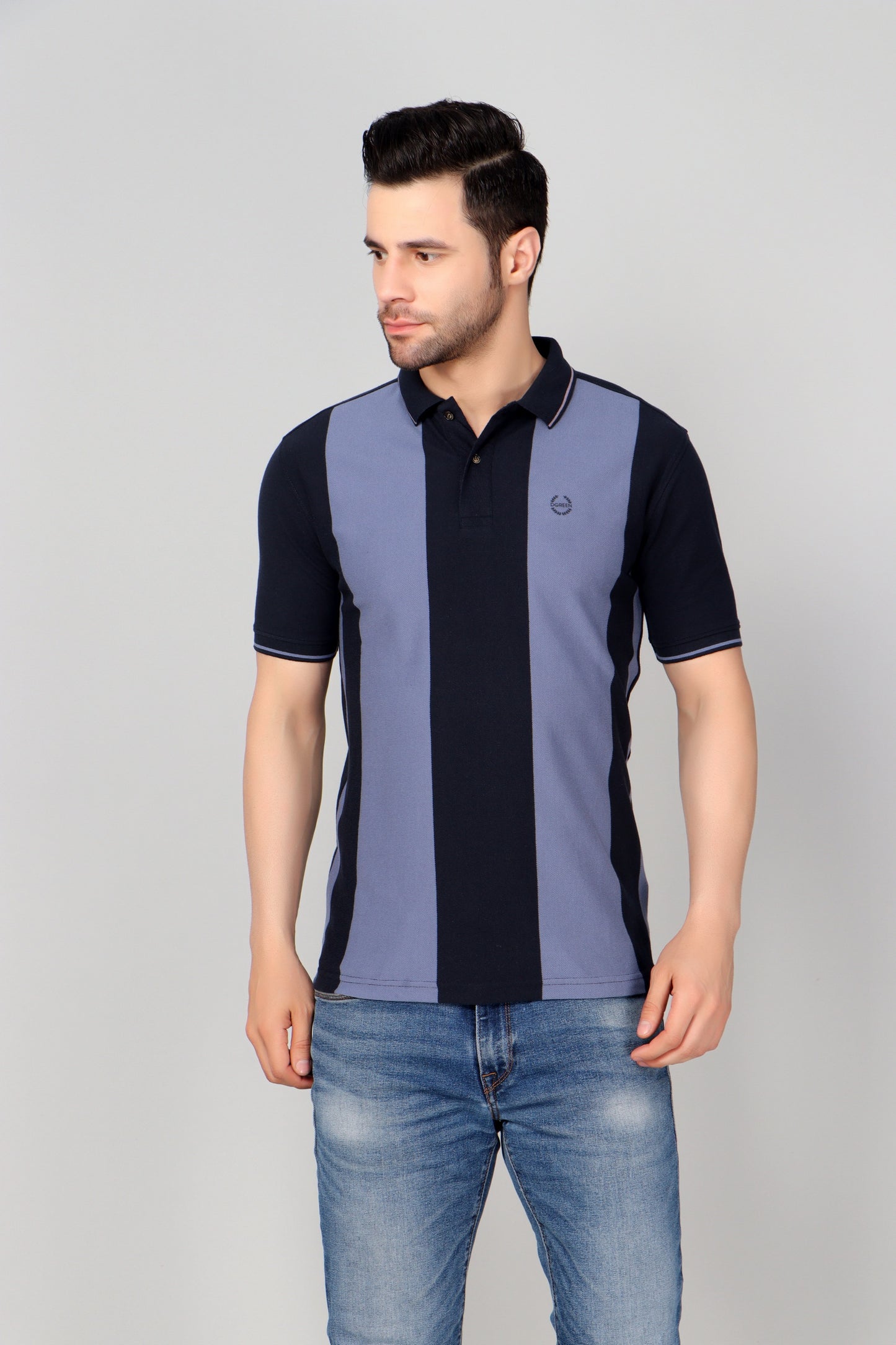 Vertical Stripe Pique Smart Fit Polo