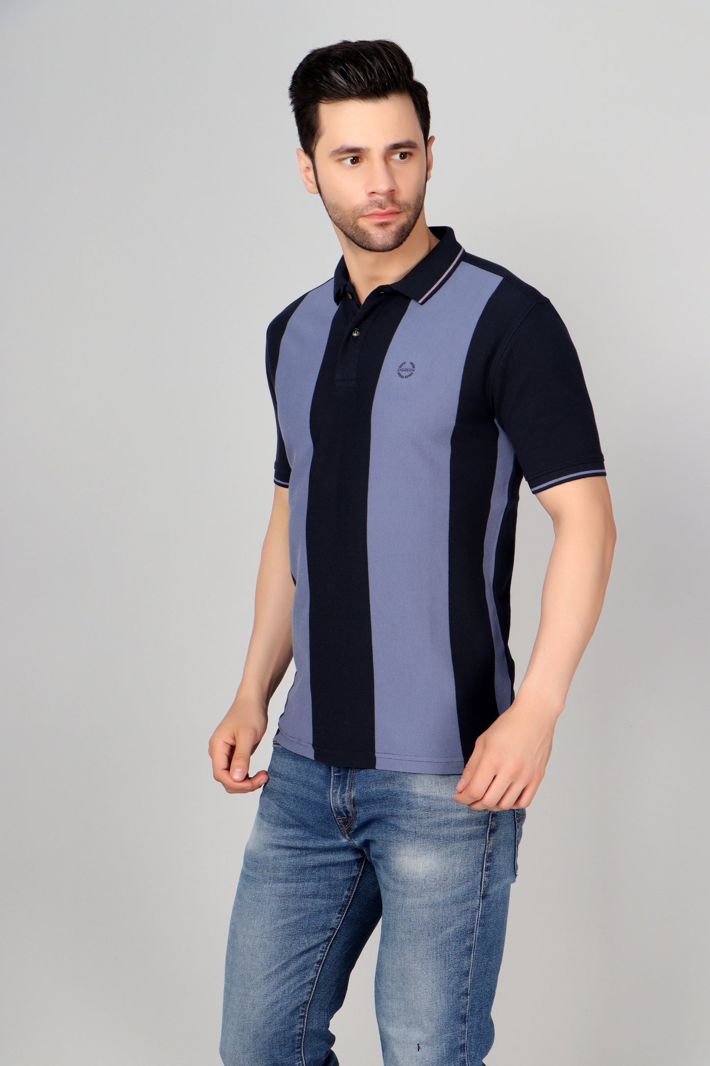 Vertical Stripe Pique Smart Fit Polo