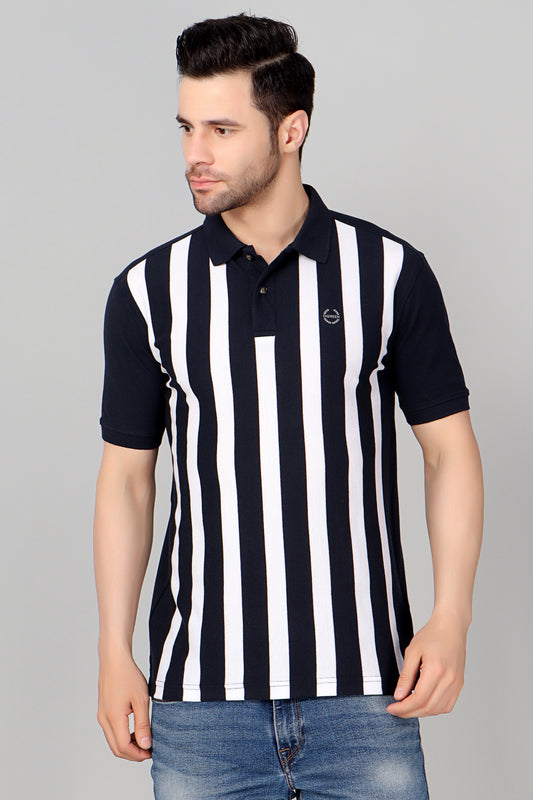 Vertical Stripe Pique Smart Fit Polo