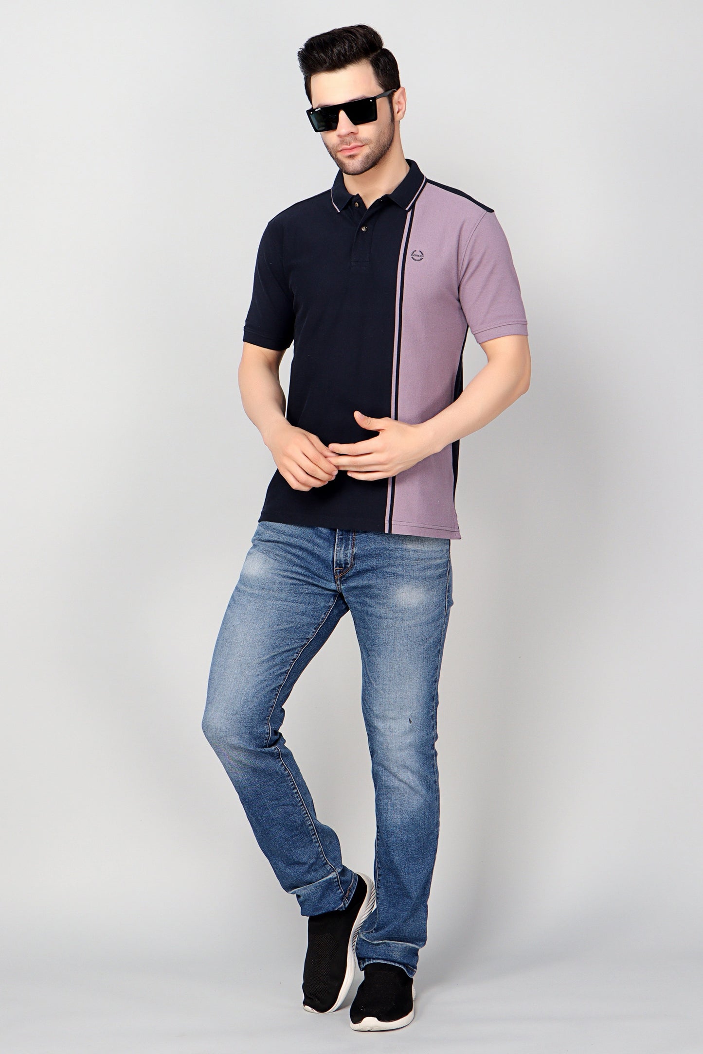 Vertical Stripe Pique Smart Fit Polo