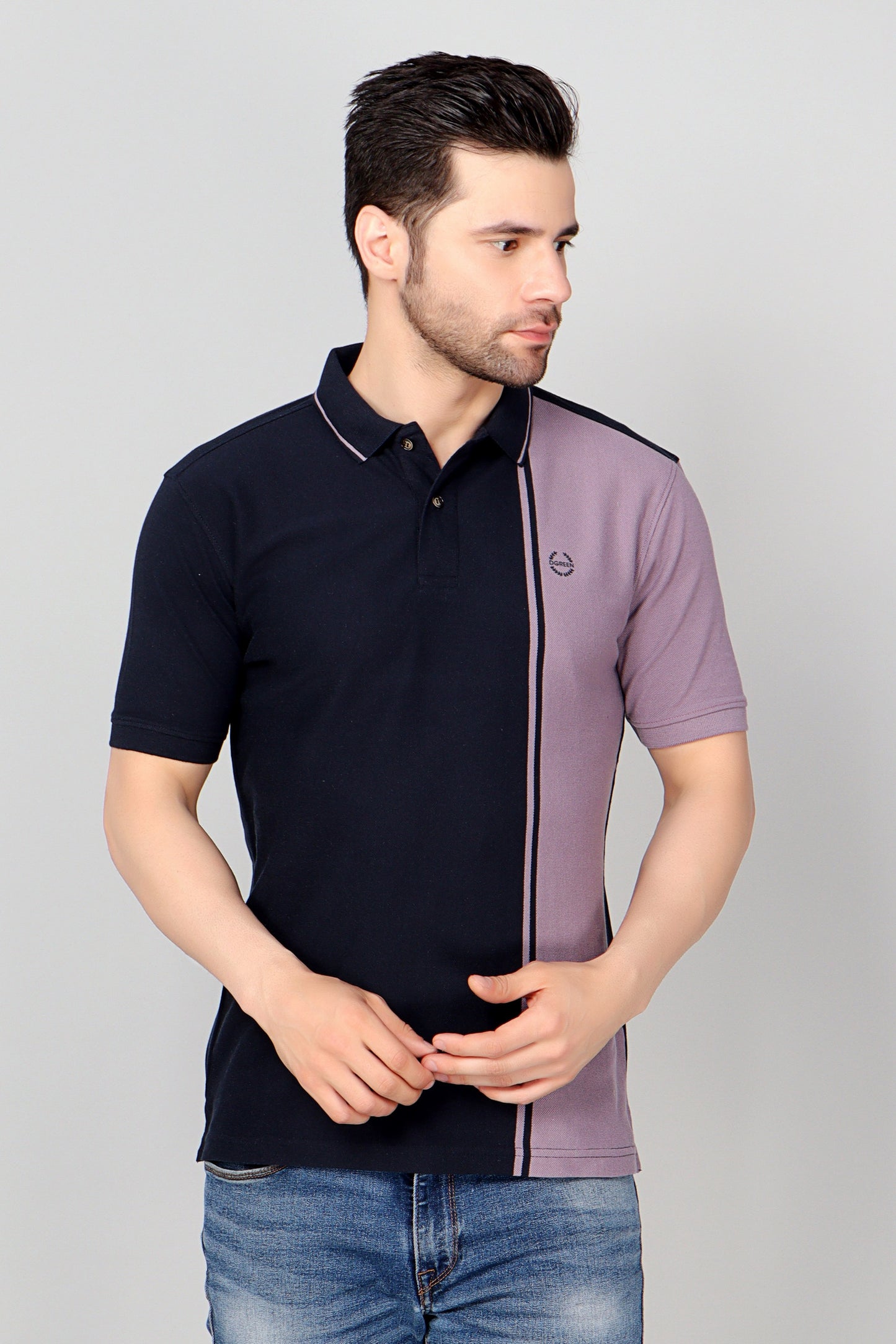 Vertical Stripe Pique Smart Fit Polo