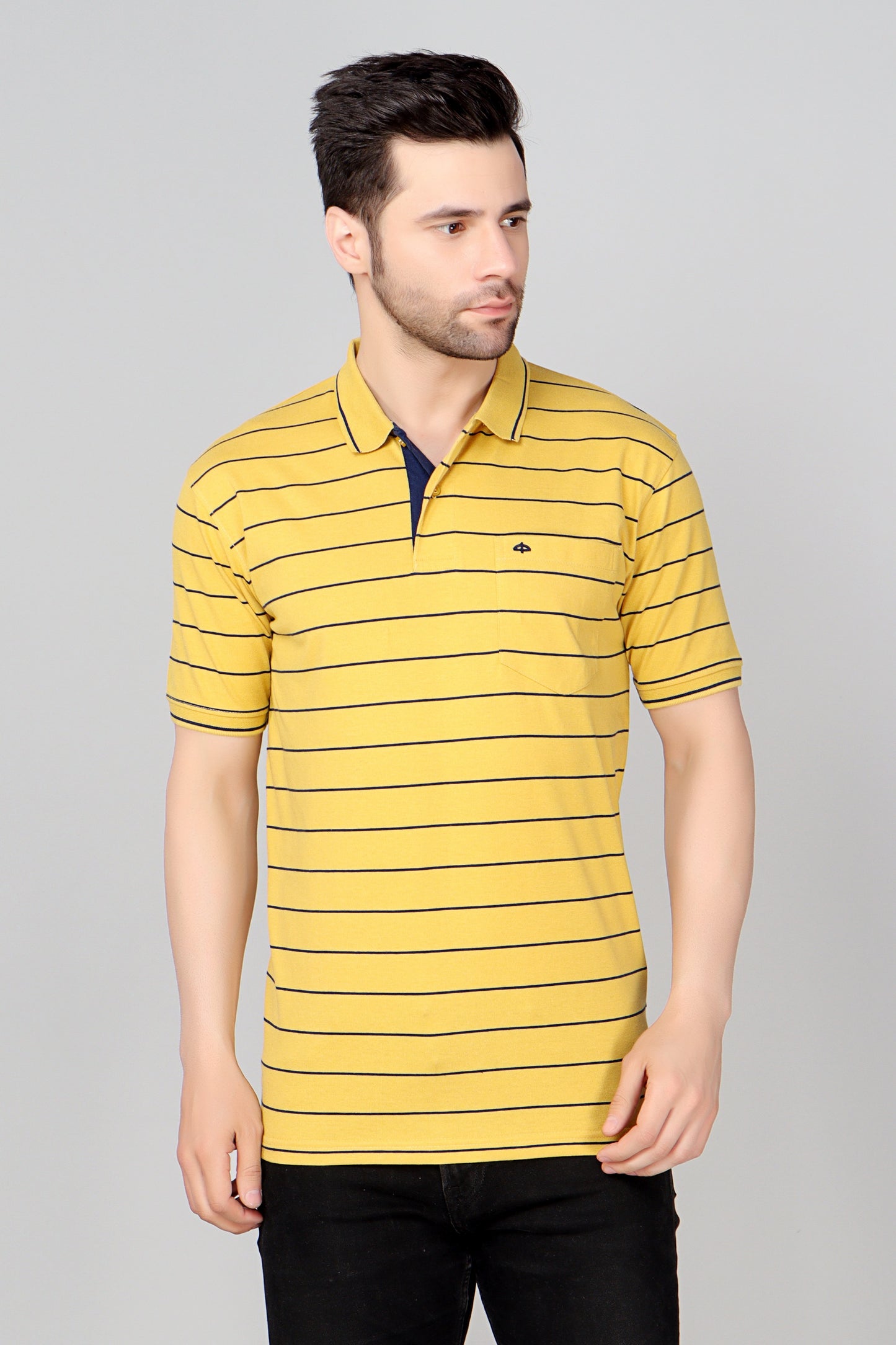 Single Jersey Stripe  Regular Fit Pocket Polo