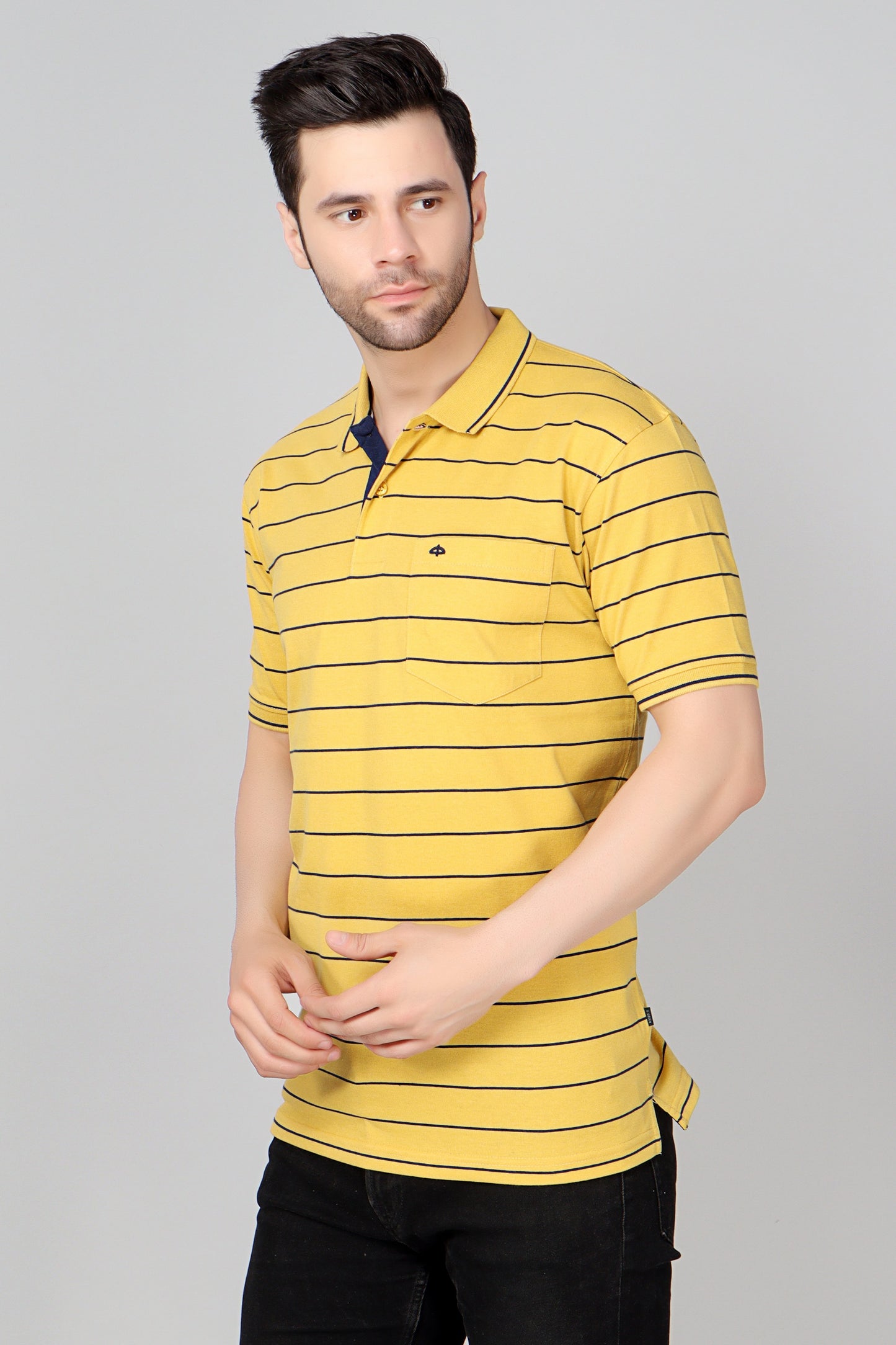 Single Jersey Stripe  Regular Fit Pocket Polo