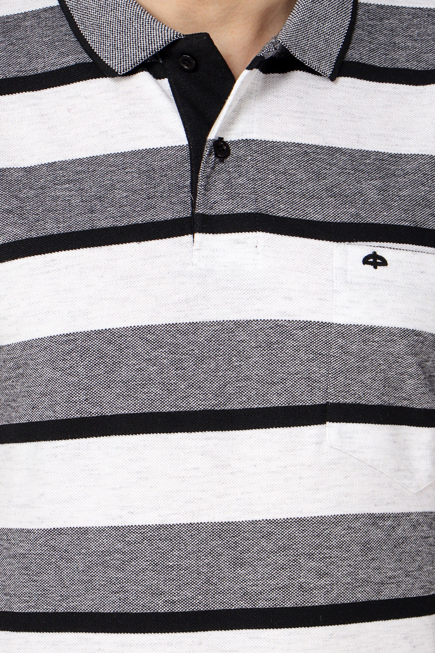 Pique Stripe Regular Fit Pocket Polo