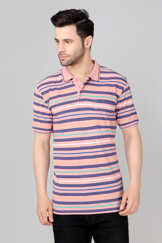 Pique Stripe Regular Fit Pocket Polo