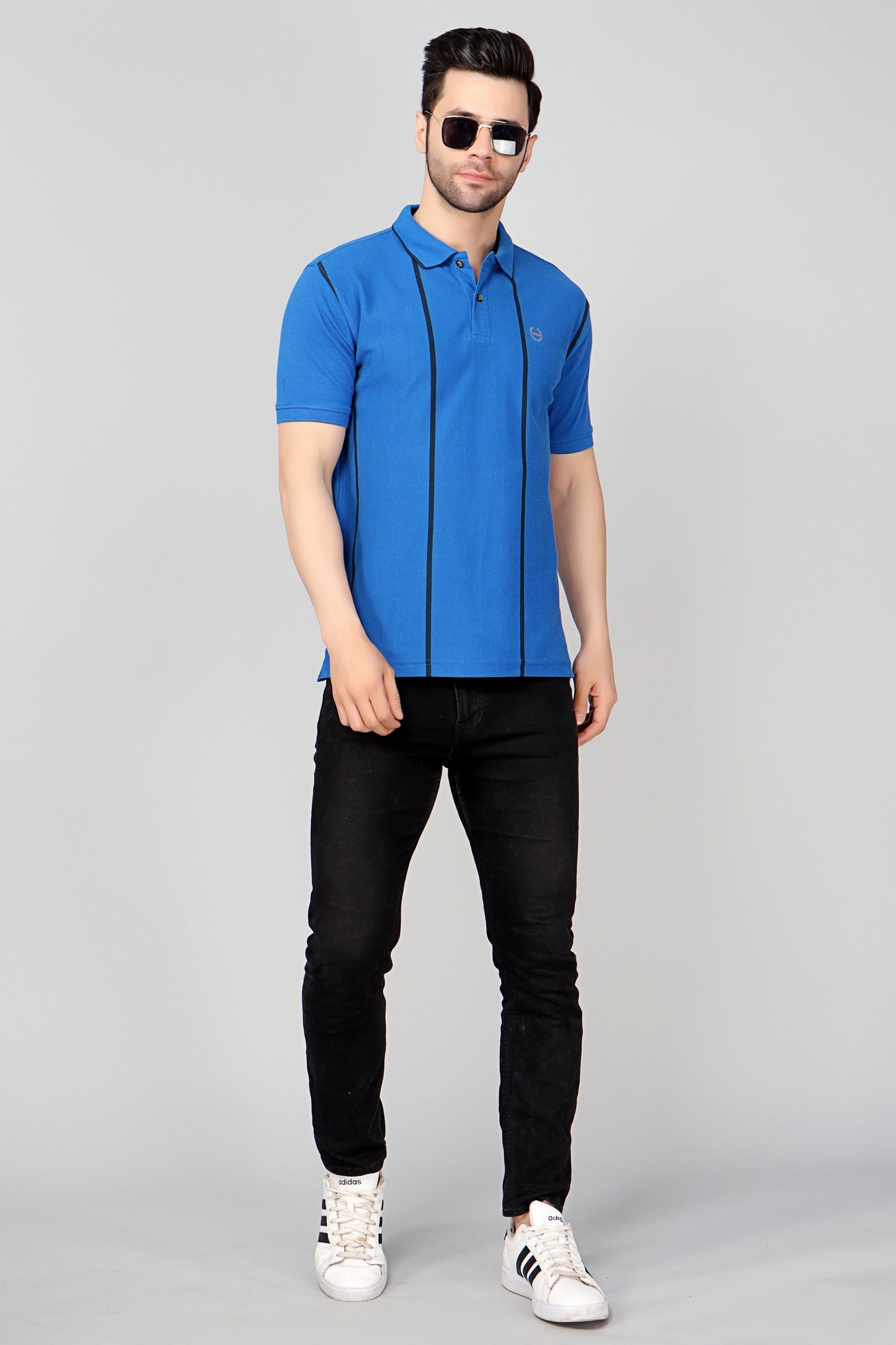 Vertical Stripe Pique Smart Fit Polo