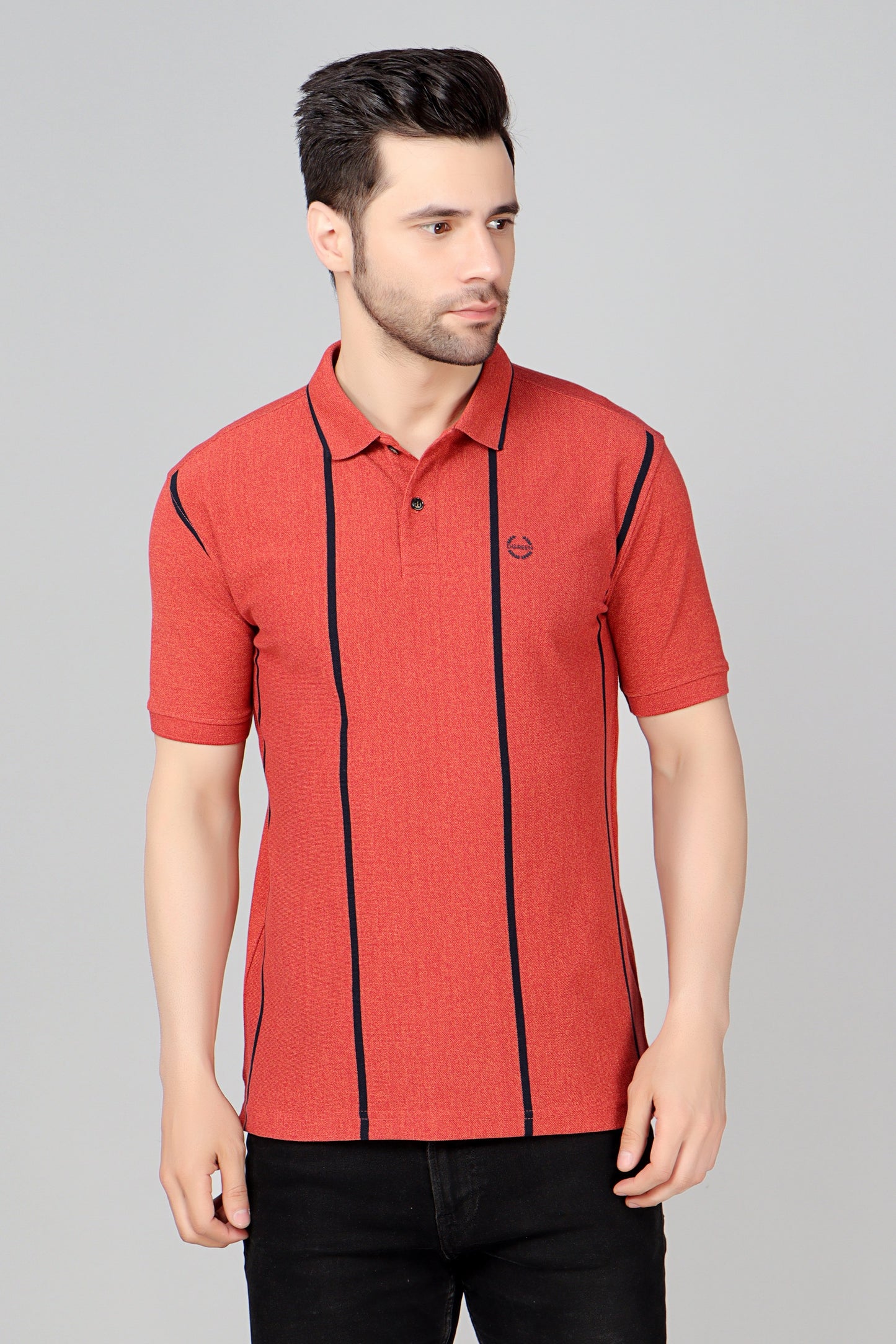 Vertical Stripe Pique Smart Fit Polo