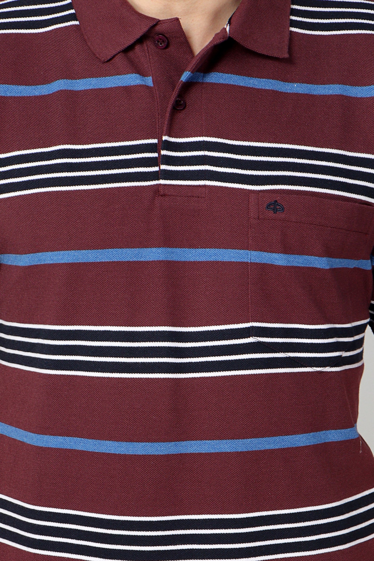 Pique Stripe Regular Fit Pocket Polo