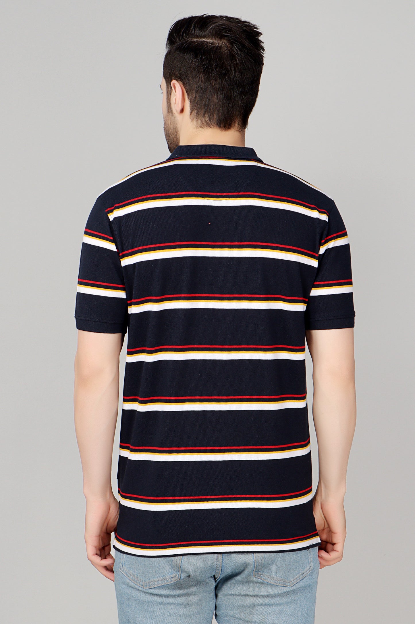 Pique Stripe Regular Fit Pocket Polo