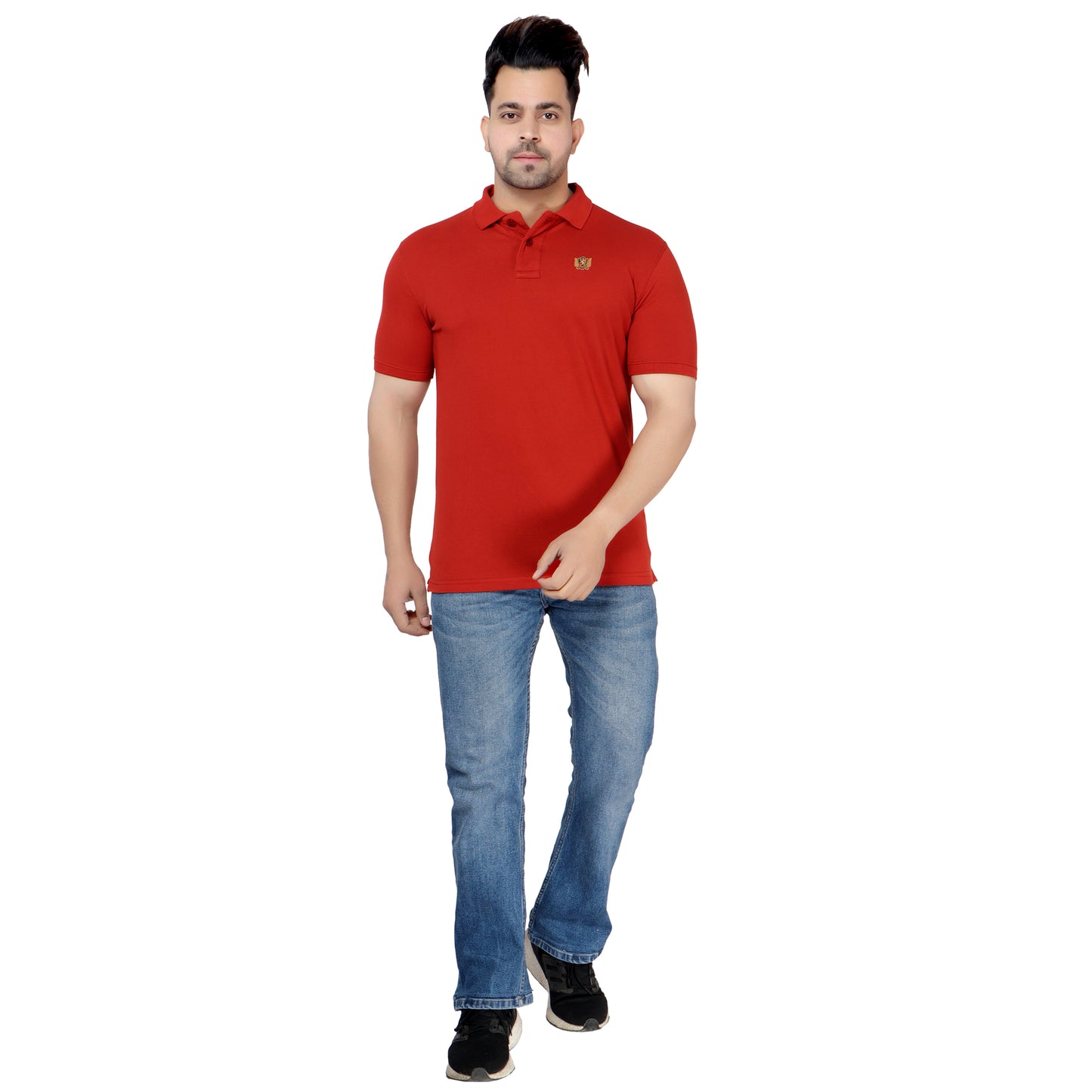 SOLID SHIELD LOGO PIQUE POLO