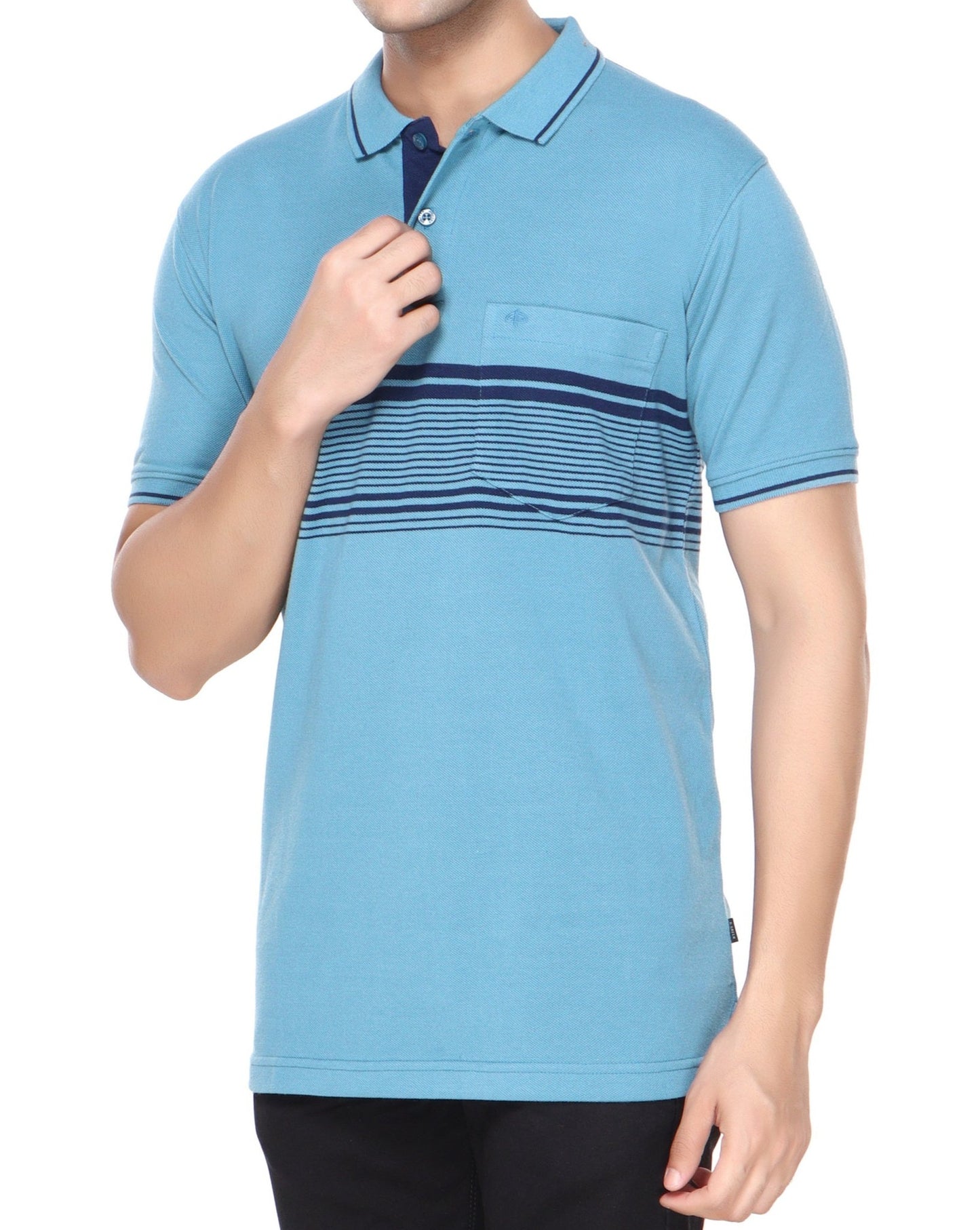 Pique Stripe Regular Fit Pocket Polo