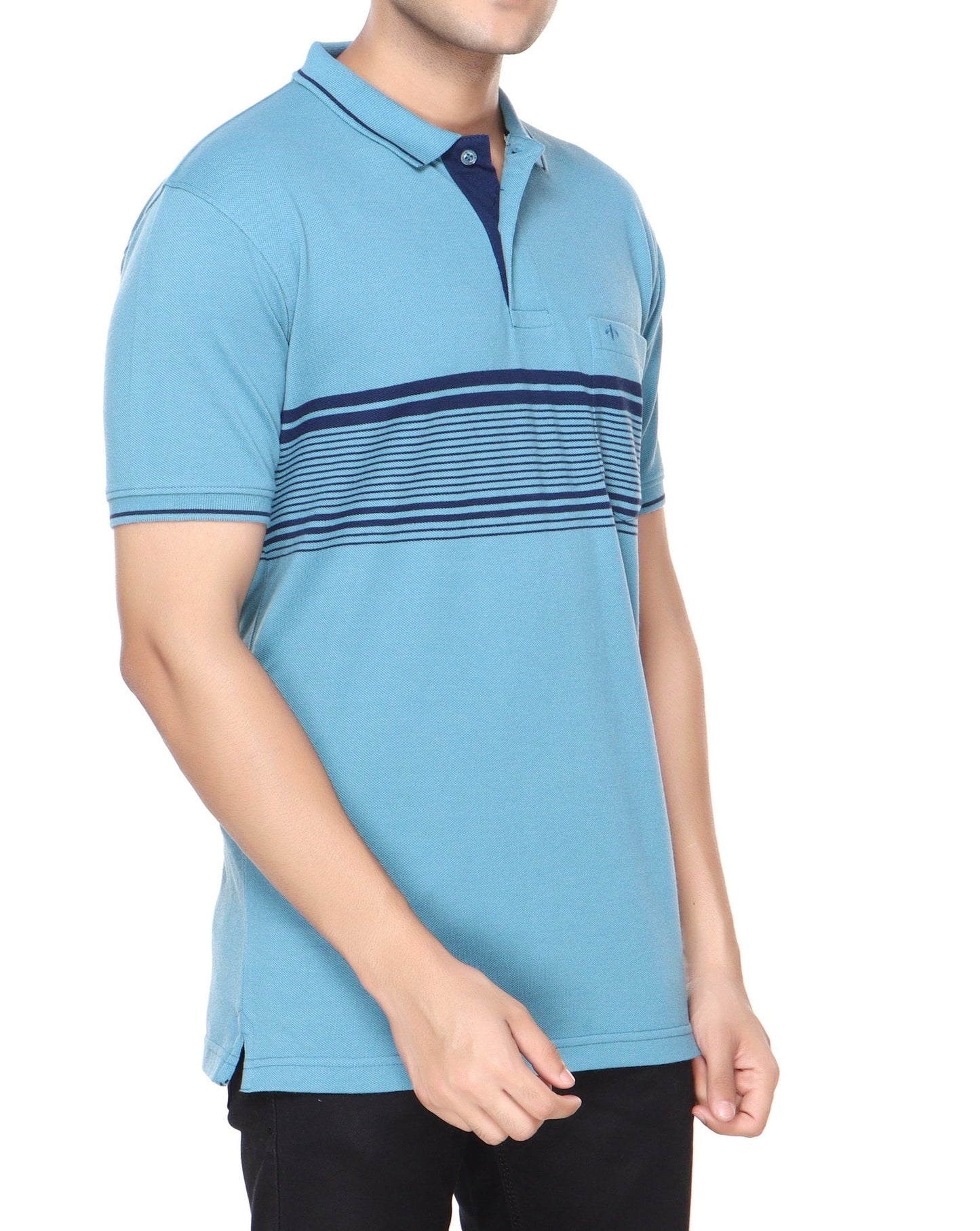 Pique Stripe Regular Fit Pocket Polo