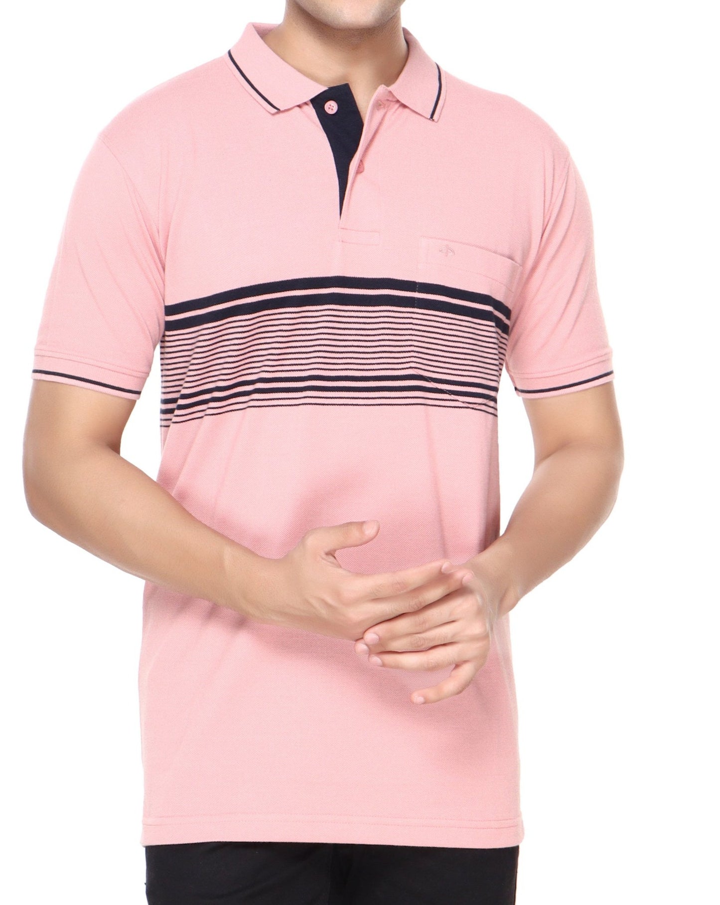 Pique Stripe Regular Fit Pocket Polo