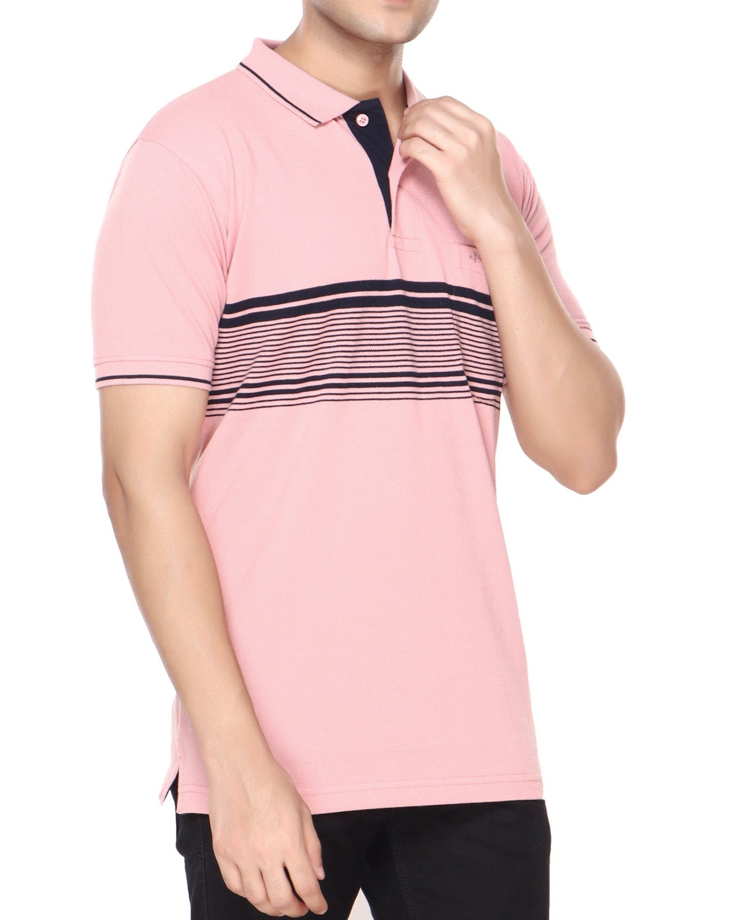 Pique Stripe Regular Fit Pocket Polo