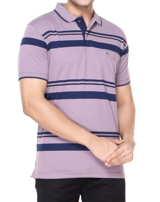 Single Jersey Stripe  Regular Fit Pocket Polo