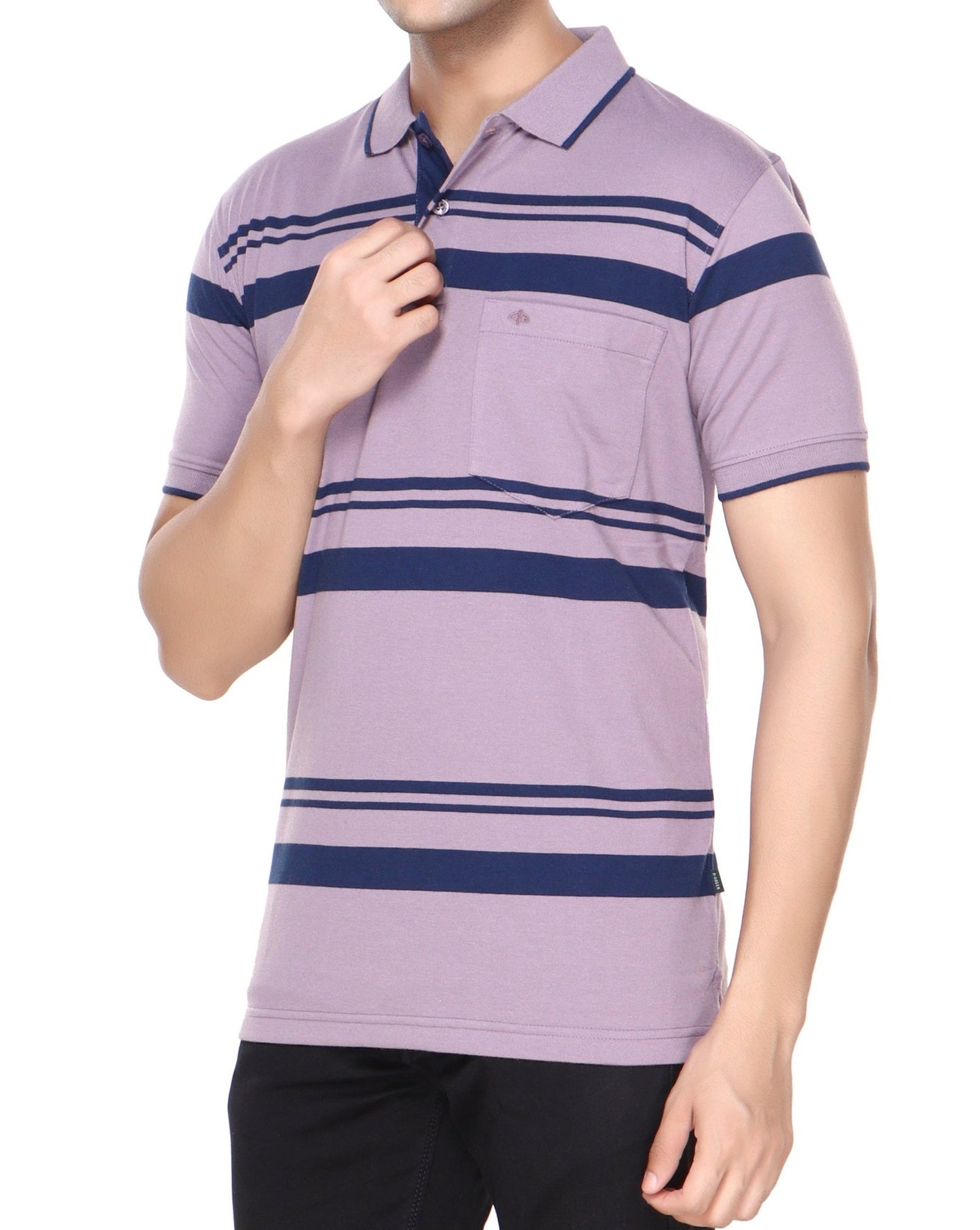 Single Jersey Stripe  Regular Fit Pocket Polo