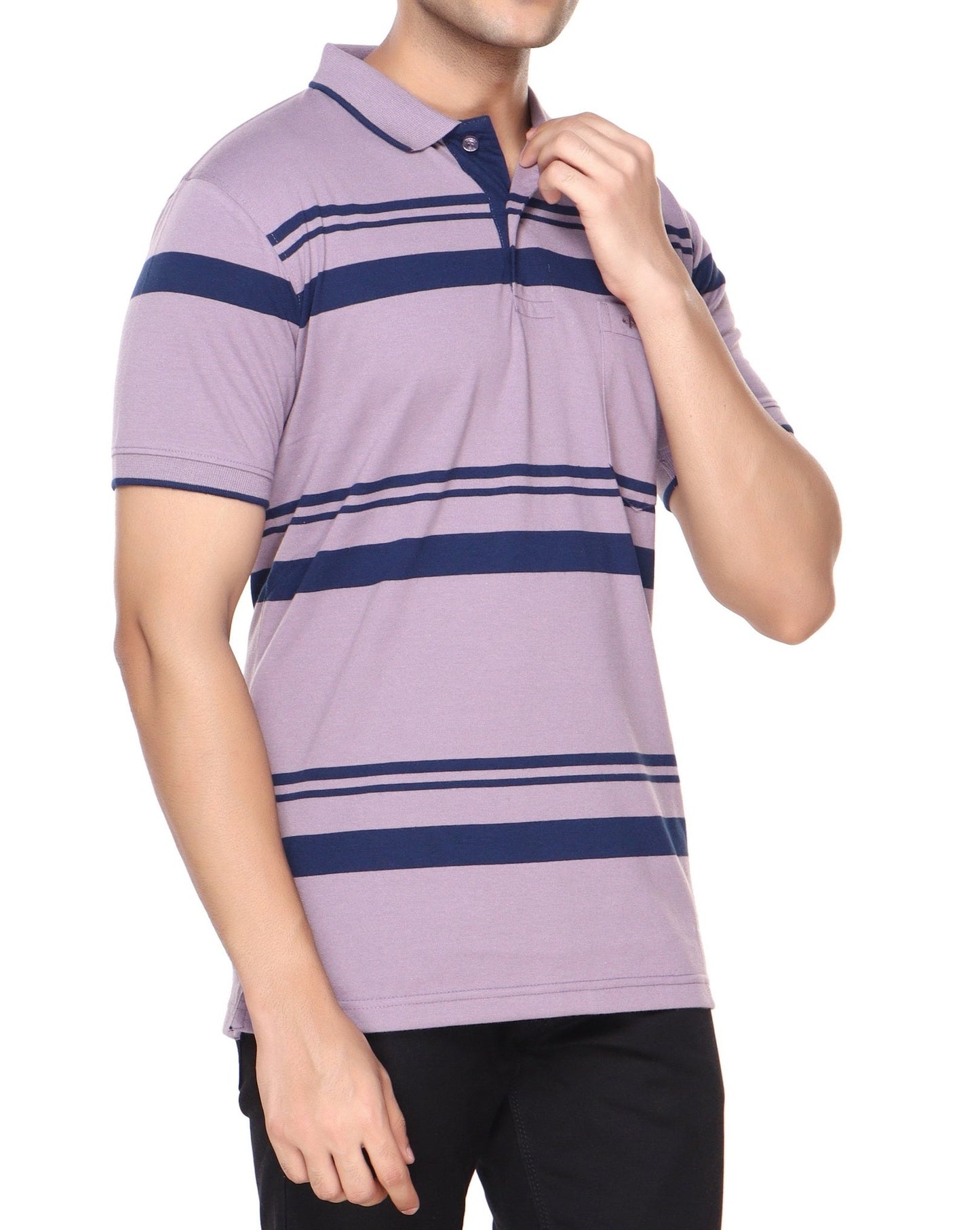 Single Jersey Stripe  Regular Fit Pocket Polo