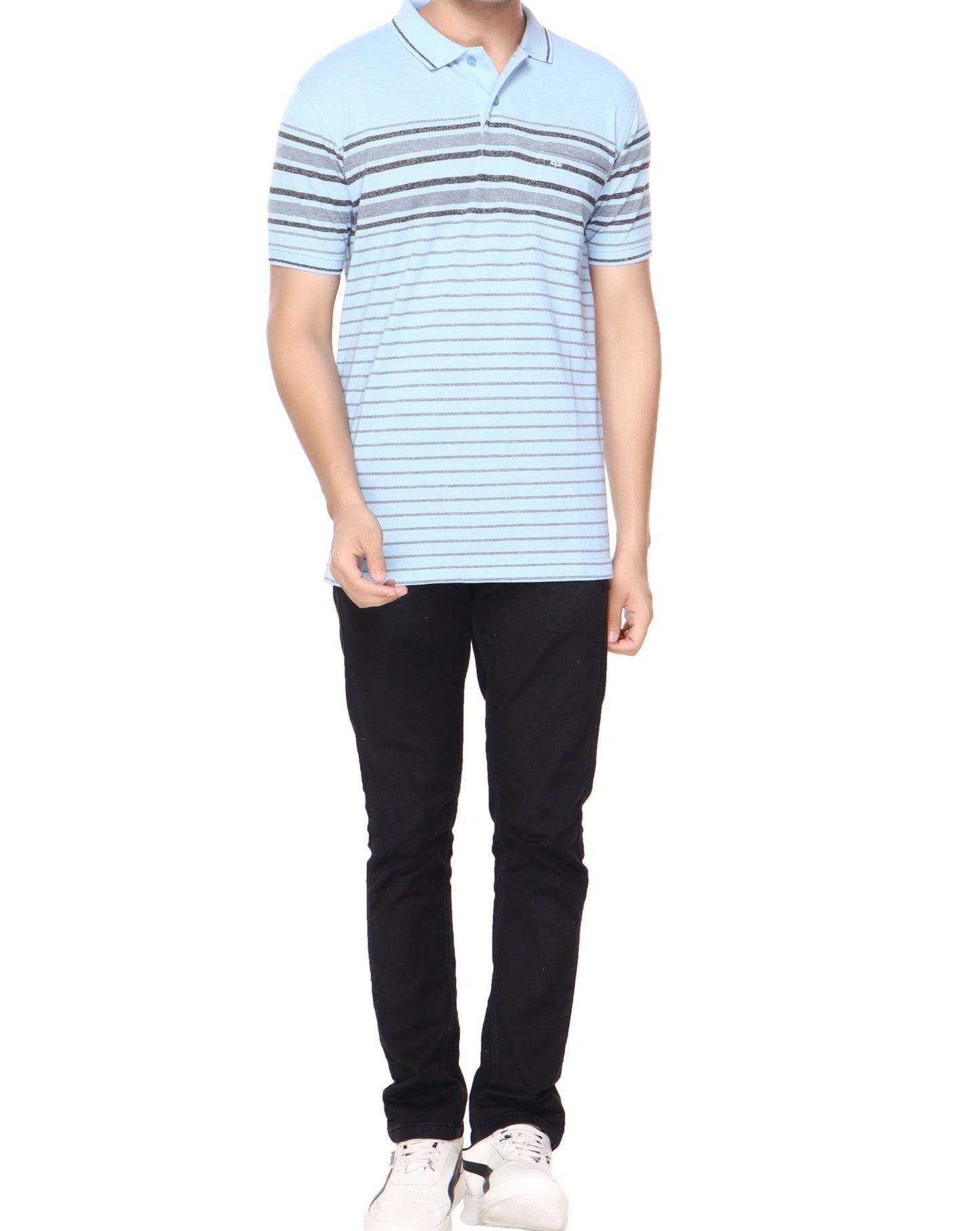 Pique Stripe Regular Fit Pocket Polo