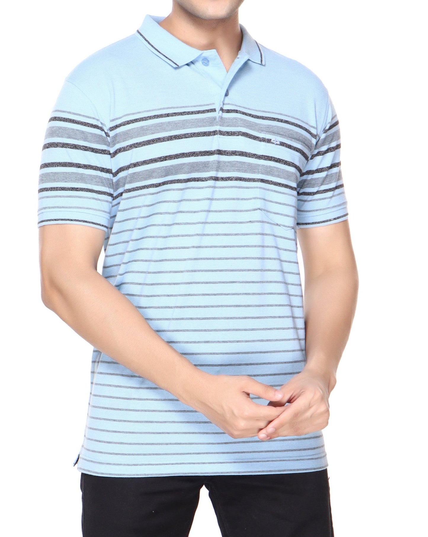 Pique Stripe Regular Fit Pocket Polo