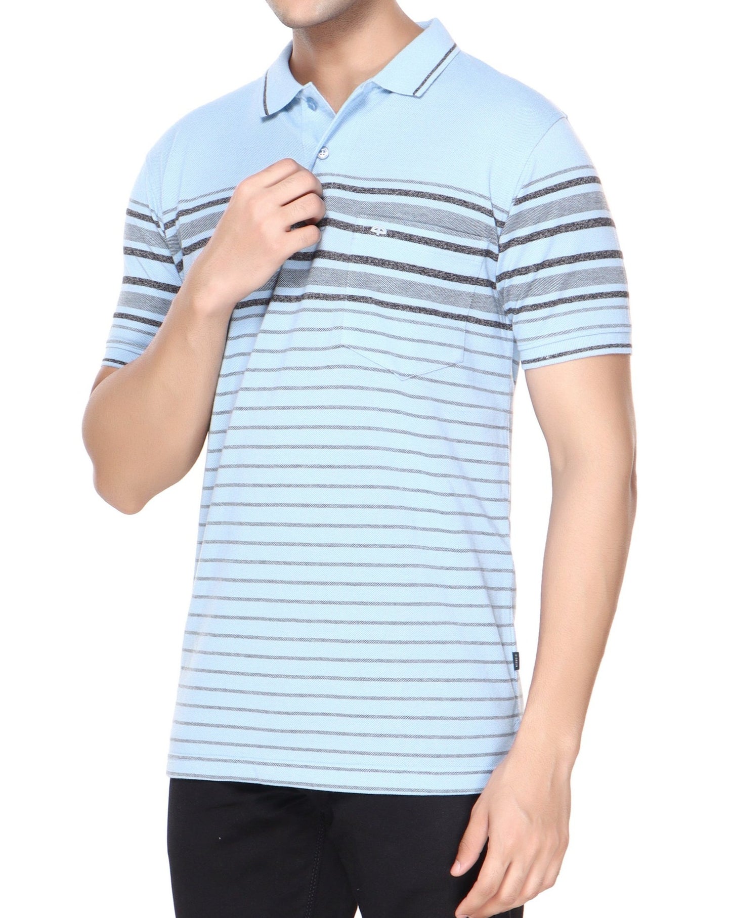 Pique Stripe Regular Fit Pocket Polo