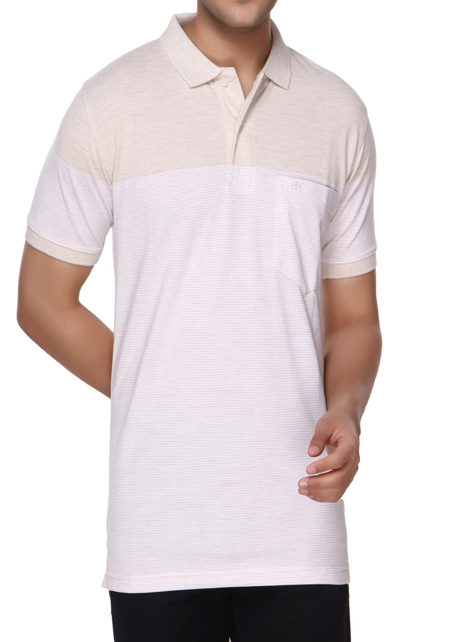 Pique Stripe Regular Fit Pocket Polo