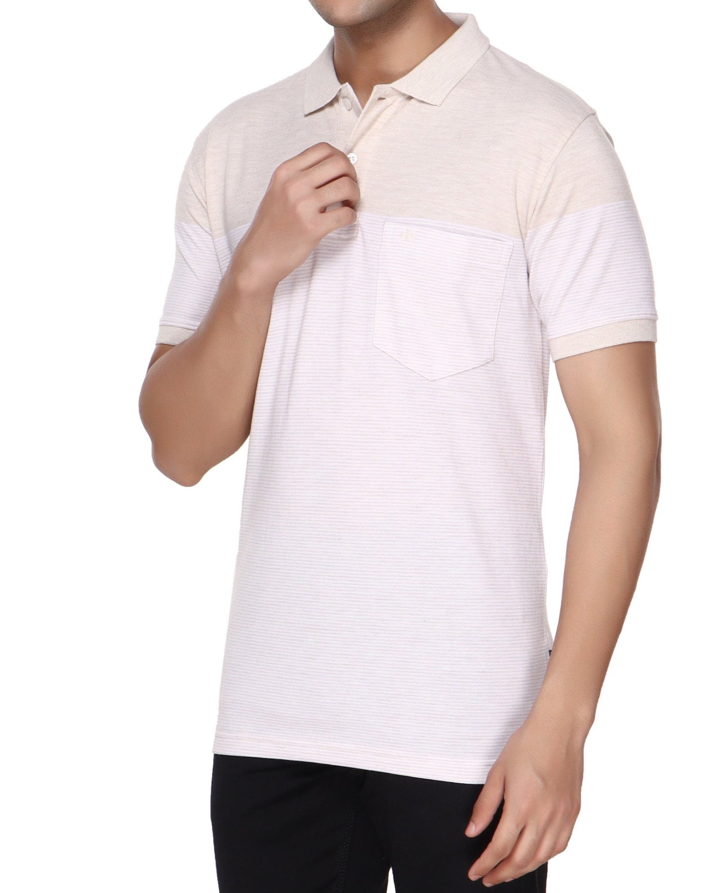 Pique Stripe Regular Fit Pocket Polo