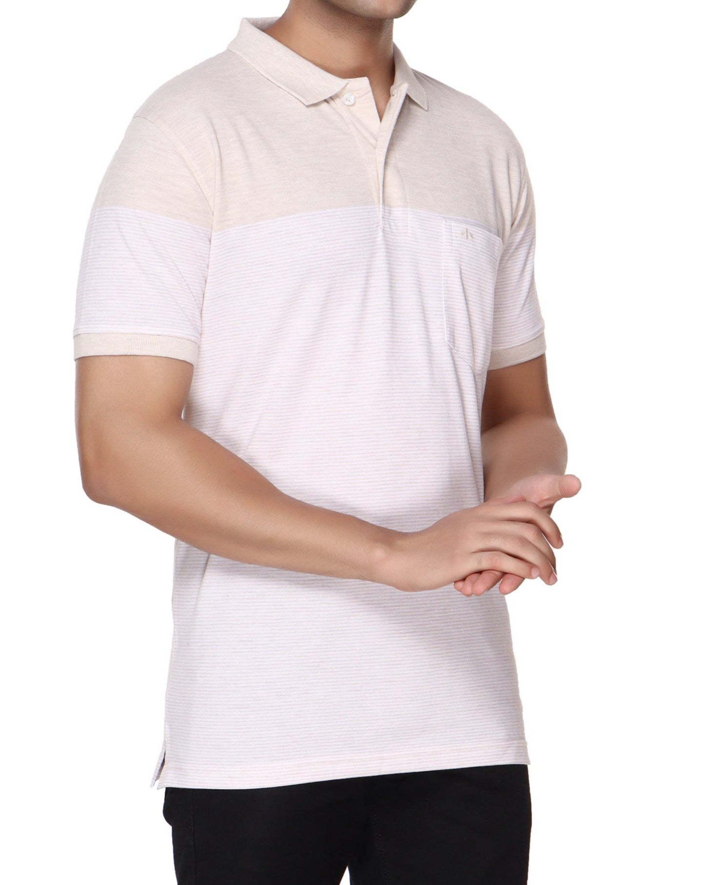 Pique Stripe Regular Fit Pocket Polo