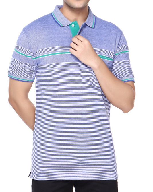 Pique Stripe Regular Fit Pocket Polo