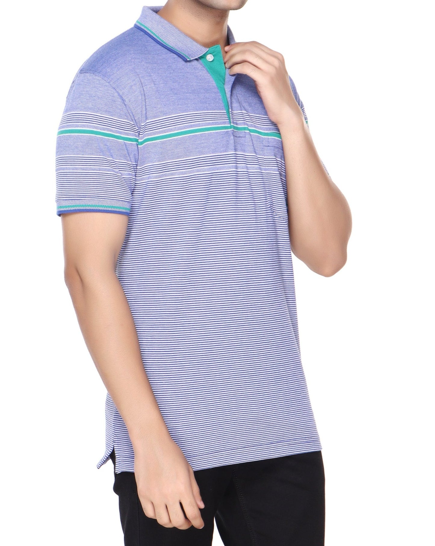 Pique Stripe Regular Fit Pocket Polo