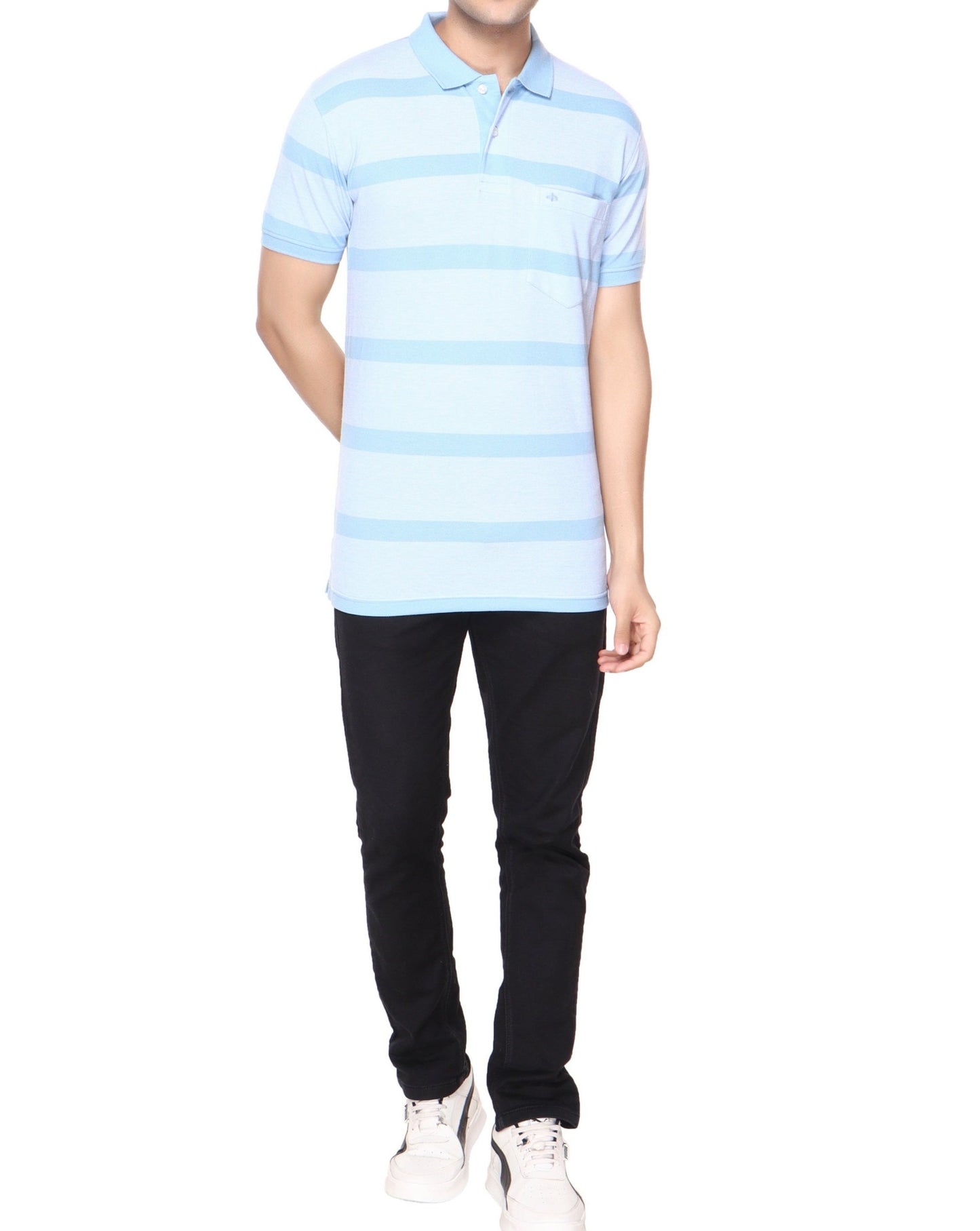 Pique Stripe Regular Fit Pocket Polo