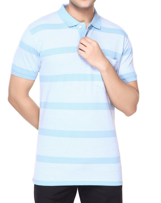 Pique Stripe Regular Fit Pocket Polo