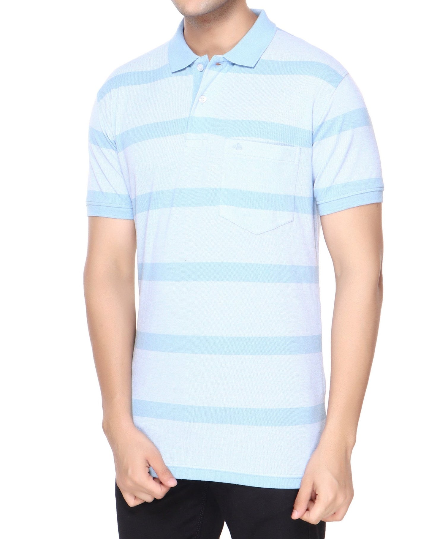 Pique Stripe Regular Fit Pocket Polo