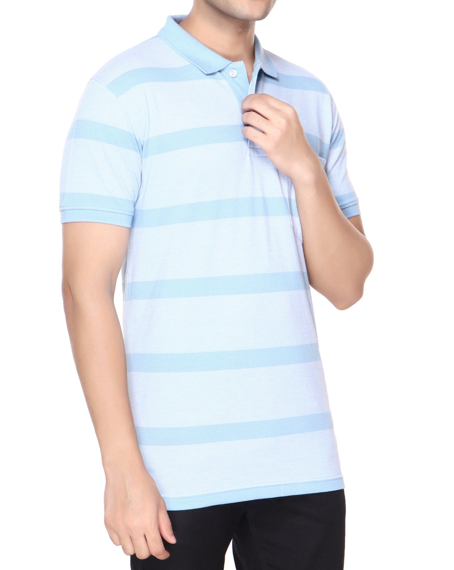 Pique Stripe Regular Fit Pocket Polo