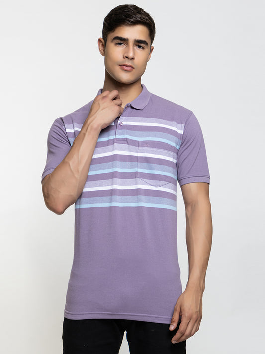 Pique Stripe Regular Fit Pocket Polo