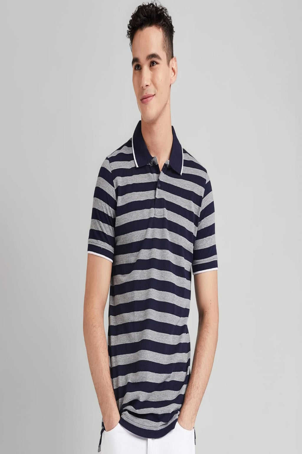 Pique Stripe Regular Fit Pocket Polo