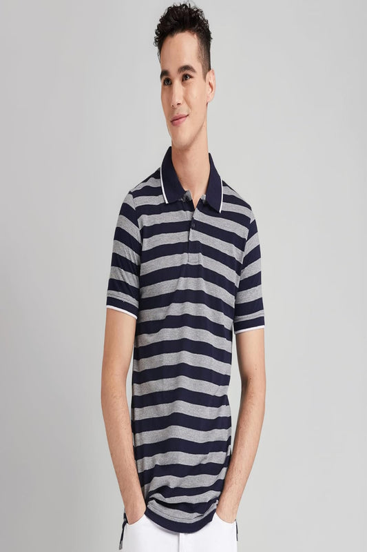 Pique Stripe Regular Fit Pocket Polo