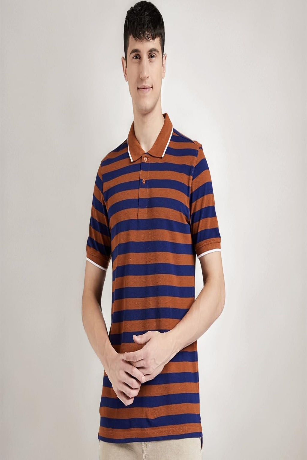 Pique Stripe Regular Fit Pocket Polo