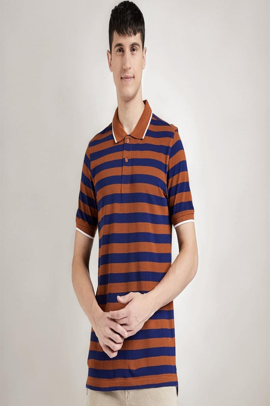 Pique Stripe Regular Fit Pocket Polo