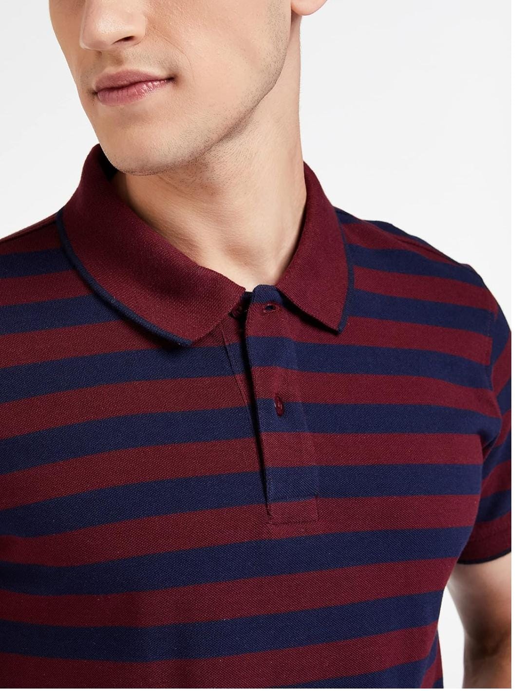 Pique Stripe Regular Fit Pocket Polo
