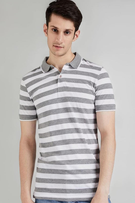 Pique Stripe Regular Fit Pocket Polo